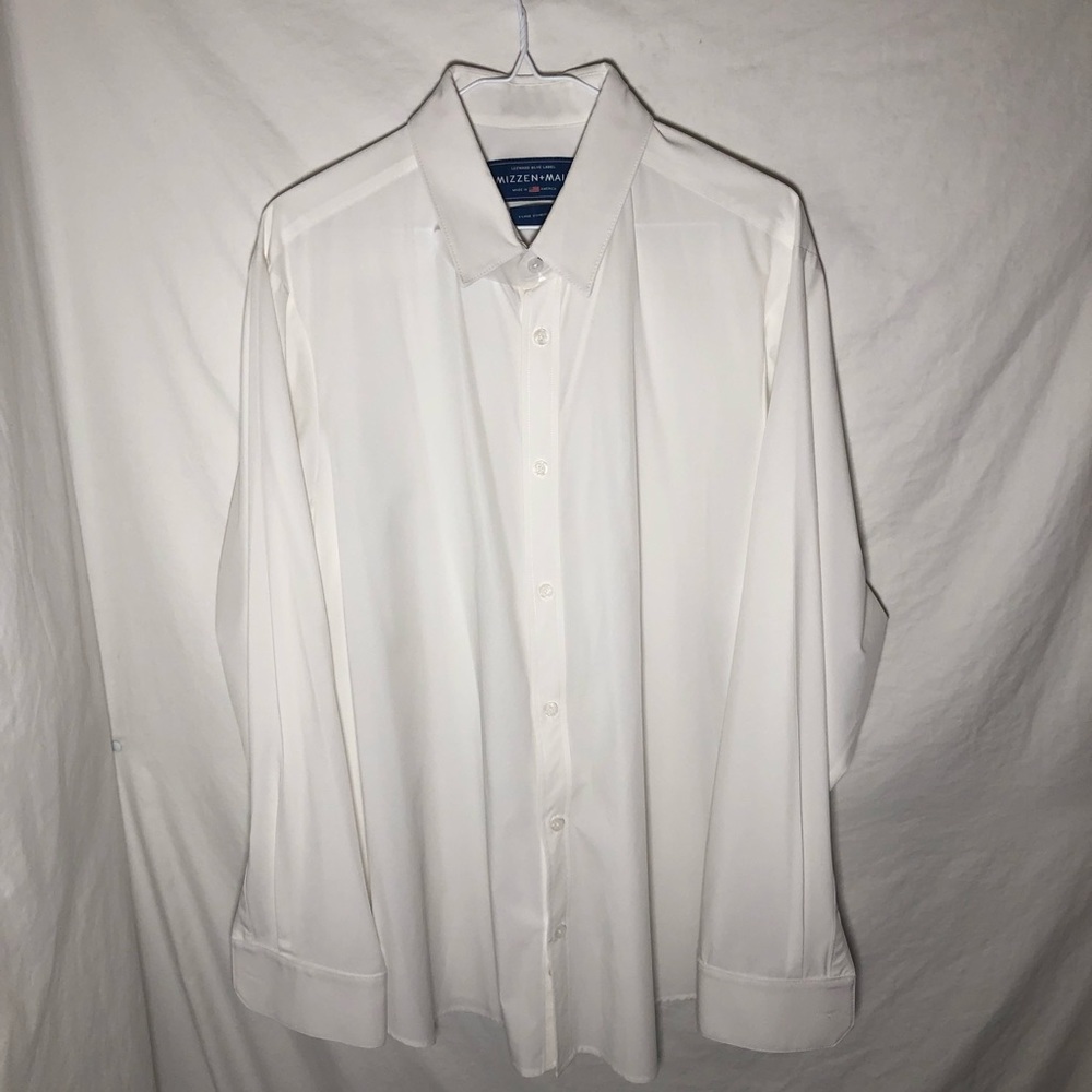 Mizzen+main White long sleeve blue label XL shirt